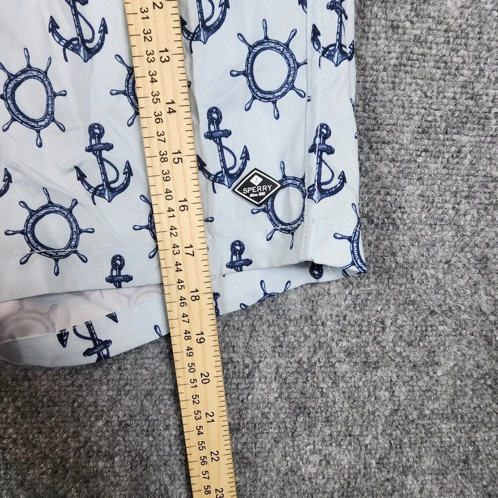 Sperry Mens Swim Trunks Blue Anchor Ship Wheel Nautical Board Shorts XL PL93120M